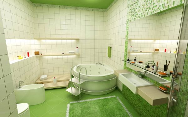 зеленая ванная