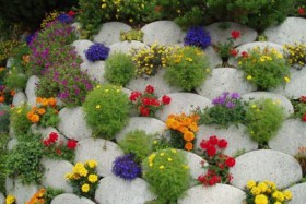 cama de flores