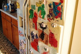рисунки на холодильнике